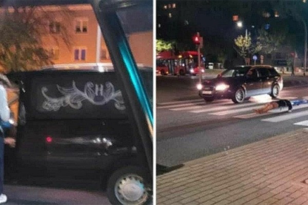 В Польше водитель потерял покойника посреди дороги В Польше водитель потерял покойника посреди дороги